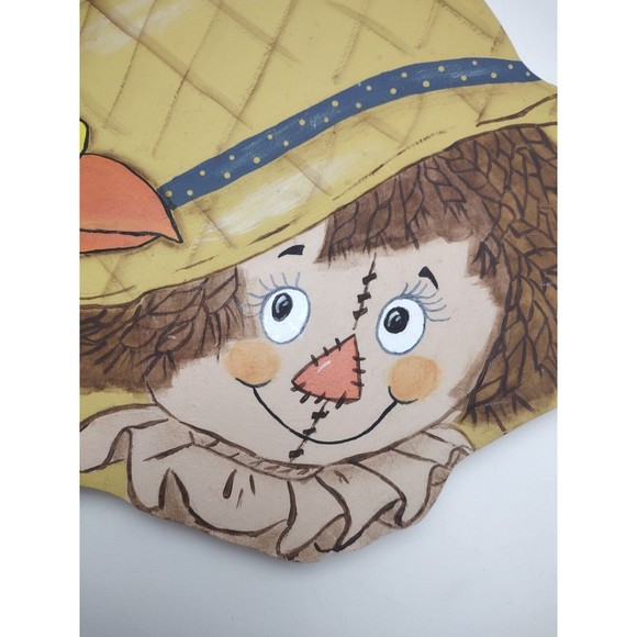 Hand Painted Scarecrow Wooden Wall Art Fall Halloween Autumn Decoration‎ Folk - Picture 5 of 10